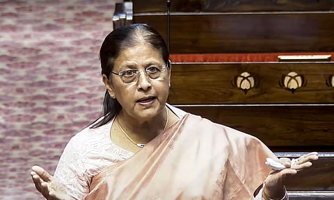 NCP MP Fauzia Khan speaks in the Rajya Sabha during the Winter session of Parliament, in New Delhi (PTI)
