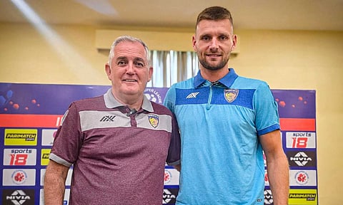 Chennaiyin FC coach Owen Coyle and captain Ryan Edwards