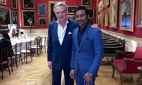 Actor Dhanush with François-Paul Journe, founder of Switzerland-based watch-making company, F. P. Journe