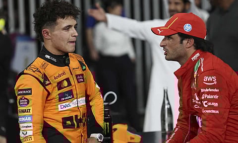 Lando Norris and Carlos Sainz after the qualifying session in Abu Dhabi Grand Prix (AP)