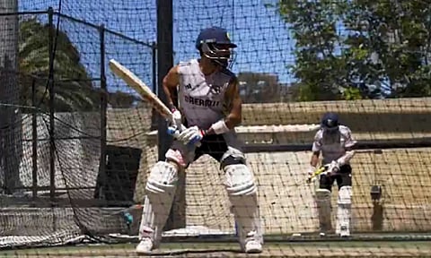 Virat Kohli during the nets session (X/bcci)