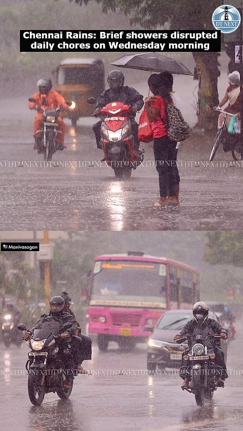 Chennai Rains: Brief showers disrupted daily chores on Wednesday morning