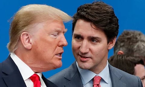 Donald Trump and Canadian Prime Minister Justin Trudeau (AP)