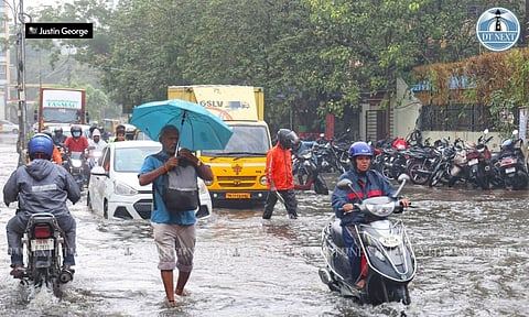 Visual of waterlogging due to heavy rain (Photo: Justin George)