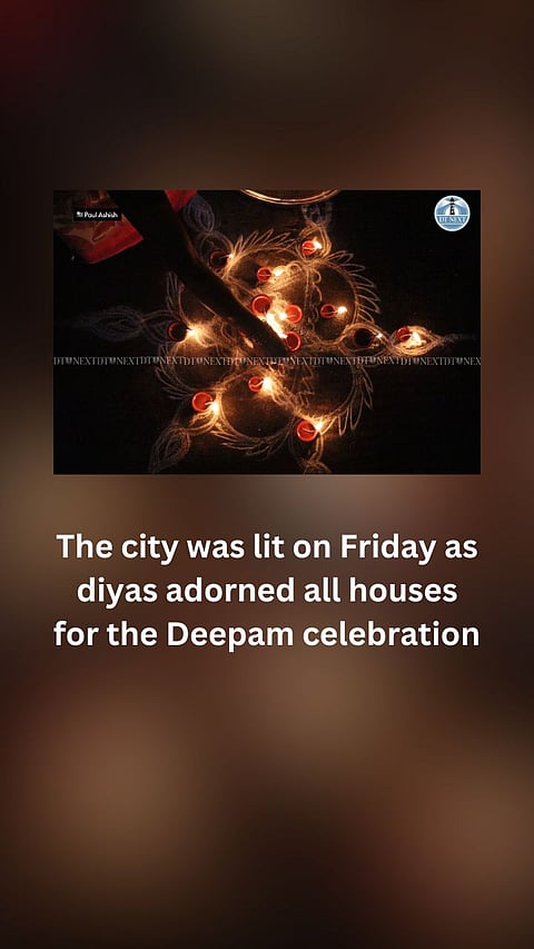 The city was lit on Friday as diyas adorned all houses for the Deepam celebration