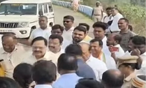 Water Resources Minister Duraimurugan on Monday inspected the Chembarambakkam reservoir&nbsp;