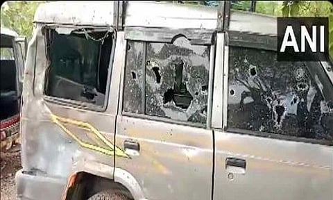 One of the vehicles gutted in the explosion at Virudhunagar firecracker unit (ANI)
