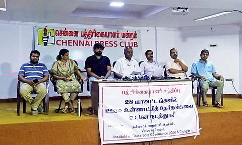 Members of the social organisations at a press conference held in Chenna Press Club on Tuesday