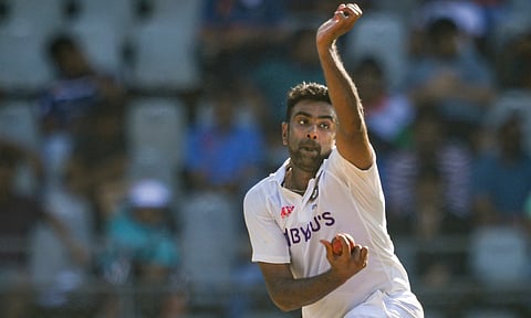 Ravichandran Ashwin in action during a Test match