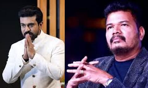 (L-R) Ram Charan and Director Shankar (ANI)