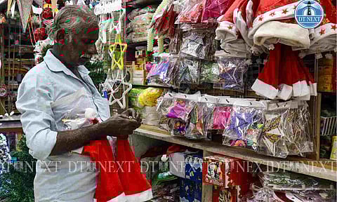 Decorative items at a shop in Chennai ahead of christmas (Photo credits: P Ashish)