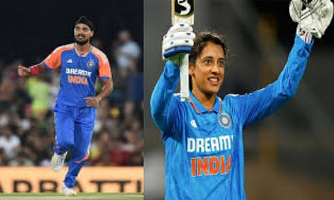 (L-R) Arshdeep Singh and Smriti Mandhana (ANI)