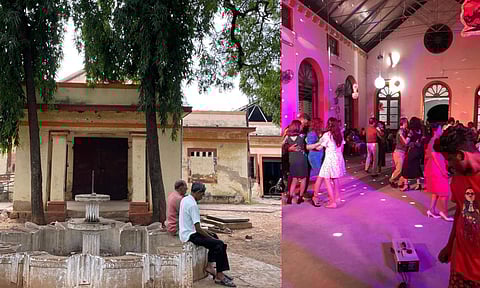 Old ballroom in railway institute hall, Anglo-Indians dancing during an event in a ballroom in railway colony (file)