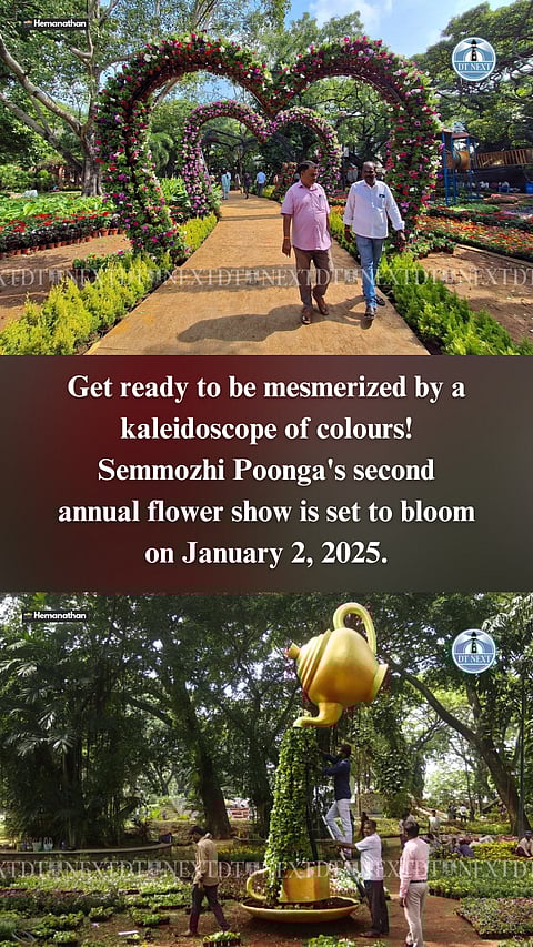 Semmozhi Poonga's second annual flower show is set to bloom on January 2, 2025