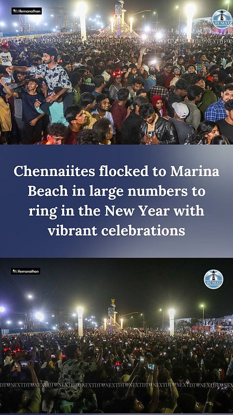Chennaiites gather at Marina Beach for vibrant New Year celebrations