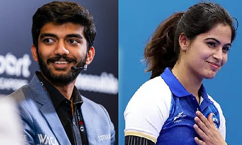 D Gukesh and Manu Bhaker