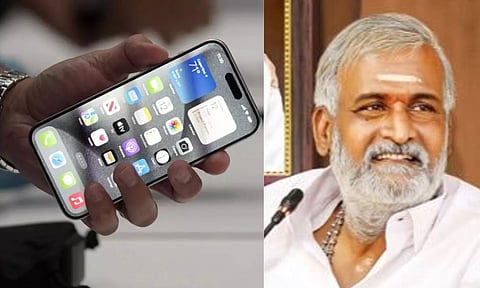 Representative Image of iPhone, Hindu Religious and Charitable Endowments (HR &amp; CE) Minister PK Sekar Babu