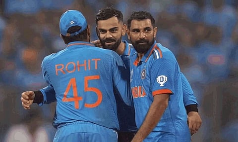 Mohammed Shami, Rohit Sharma and Virat Kohli (PTI)