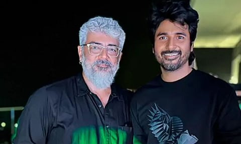 Ajith Kumar with Sivakarthikeyan (Daily Thanthi)