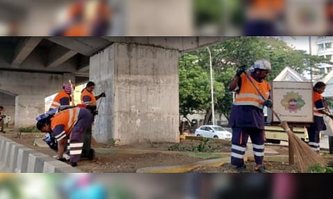 The Greater Chennai Corporation is carrying out intensive cleaning work on bridges and tunnels (Ohoto: X-@chennaicorp)