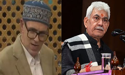 (L-R) J&amp;K Chief Minister Omar Abdullah and Lieutenant Governor Manoj Sinha (ANI)
