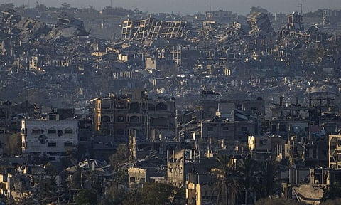 Destroyed buildings in Gaza strip (AP)