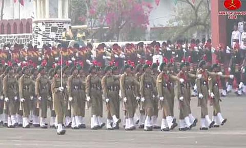 Agniveer women marching contingent participates in 77th Army Day parade (X)