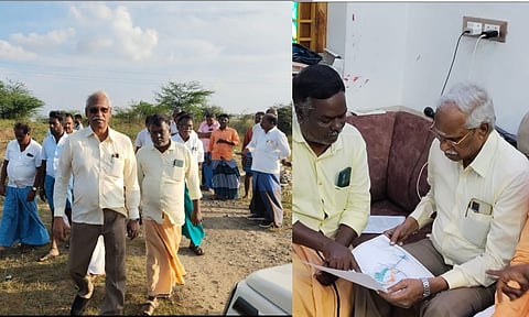 TVK leader meeting Parandur protesters
