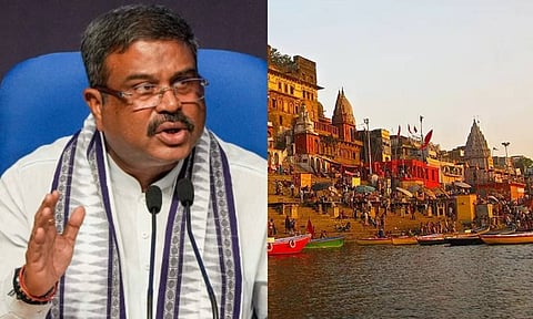 Union Education Minister Dharmendra Pradhan; Kashi Tamil Sangmam (Photos: PTI)&nbsp;