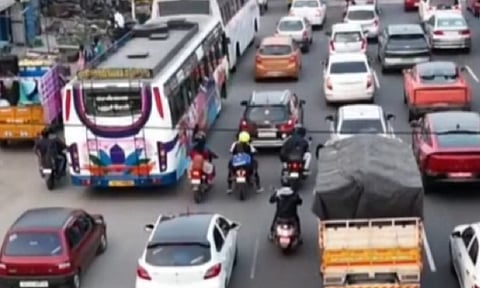 Traffic chokes at GST Road&nbsp;
