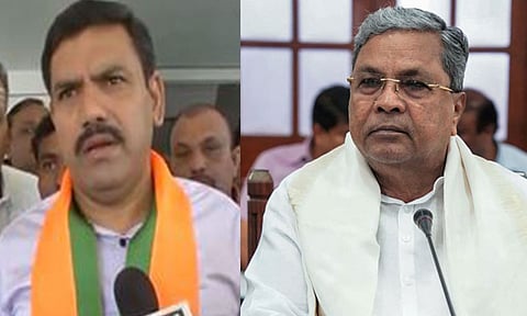 (L-R) B Y Vijayendra and Siddaramaiah (ANI)