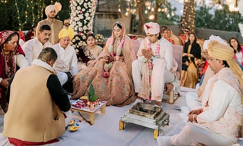 Olympic medalist Neeraj Chopra ties the knot with Himani (PTI)&nbsp;