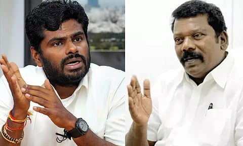 State BJP president K Annamalai; TNCC president K Selvaperunthagai&nbsp;