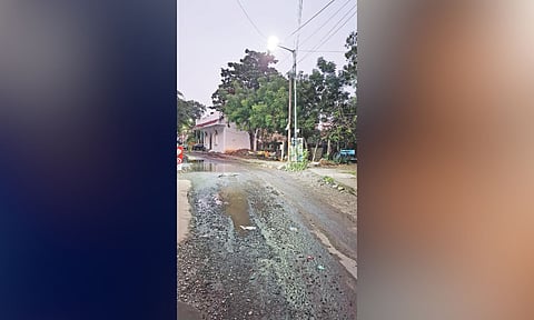 Damaged Dhanakotti Raja Street in Ekkatuthangal
