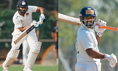 (L-R) Rohit Sharma; Rishabh Pant