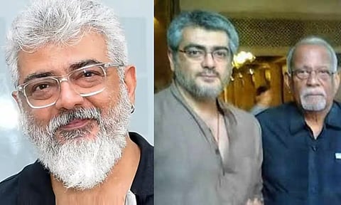 Ajith Kumar; the actor with his late father P Subramaniam (File Photos)
