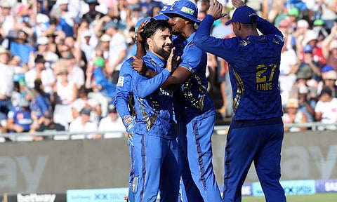 &nbsp;MI Cape Town players celebrate after a wicket&nbsp;