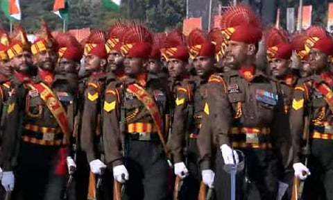&nbsp;61 Cavalry marching on Kartavya Path(ANI)
