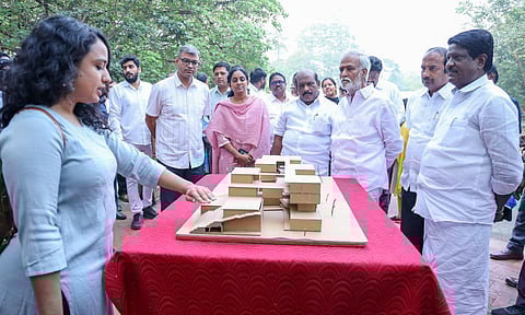 Minister PK Sekarbabu and Minister Govi Chezhiaan conducted a joint inspection of the site for constructing a new building at Anna University (X)