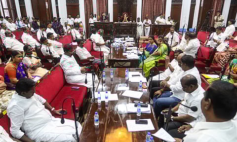 Mayor R Priya presented the Greater Chennai Corporation’s budget for the fiscal year 2025-2026&nbsp;