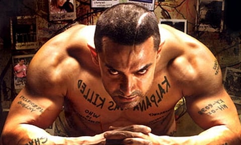 Poster of the film 'Ghajini'&nbsp;