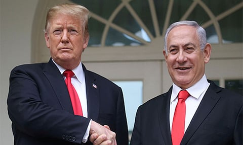 Israeli Prime Minister Benjamin Netanyahu with US President Donald Trump (Reuters)