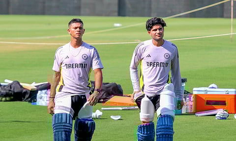 (L-R) Yashasvi Jaiswal Shubhman Gill during a practice session ahead of ODI series against England (PTI)
