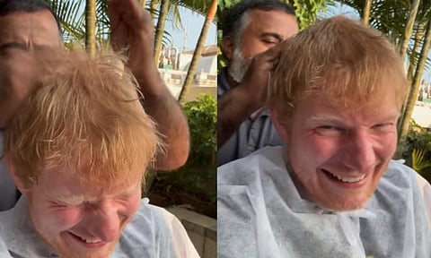 Ed Sheeran gets an oil massage (Instagram)&nbsp;