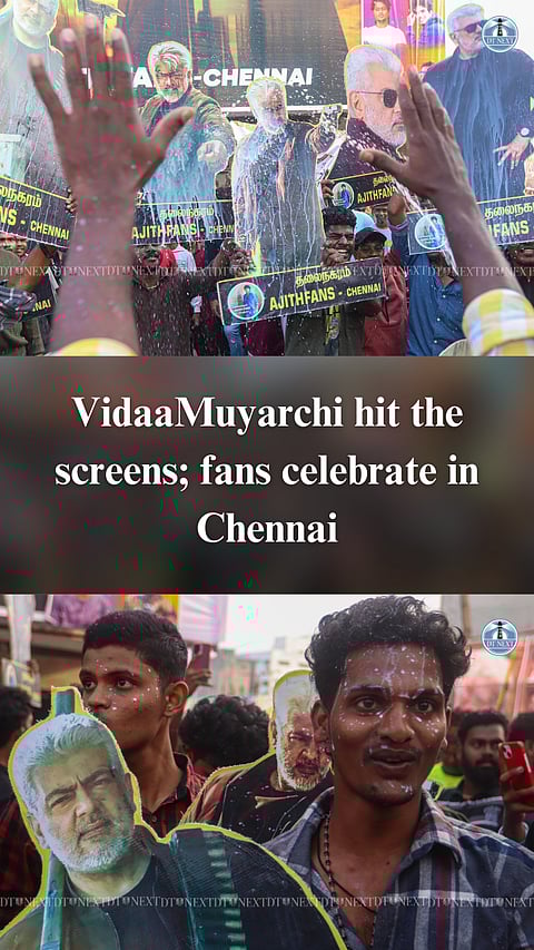 SEE PICS: VidaaMuyarchi hit the screens; fans celebrate in Chennai