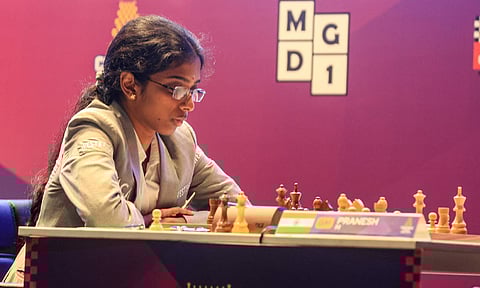 R Vaishali during the recent Chennai Grand Masters event (Hemanathan M)