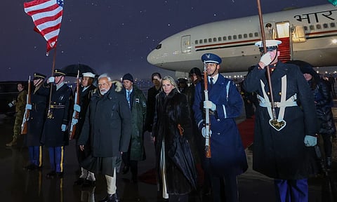 Prime Minister Narendra Modi upon his arrival in Washington DC