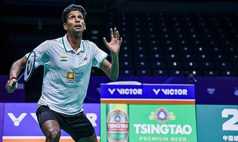 Sathish Kumar in action versus South Korea at BAMTC 2025 (Picture: BAI)&nbsp;