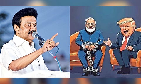 Chief Minister MK Stalin; The cartoon that appeared in Vikatan
