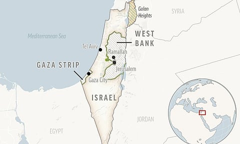 This is a locator map of Israel and the Palestinian Territories (AP)